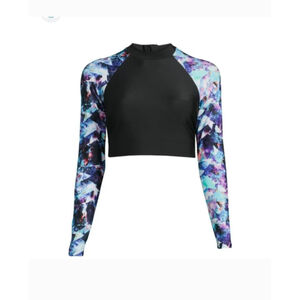 Laguna Black Rash Guard L surfer surfing coastal beach padded top swimwear